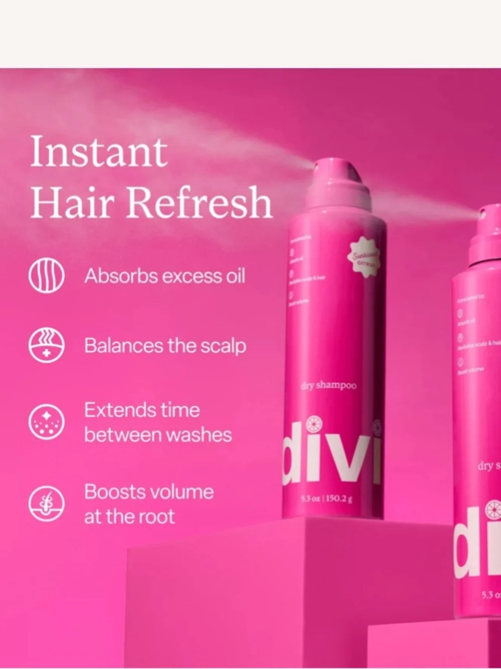 NEW DIVI dry shampoo bonus size!$42 in new subkissed citrus